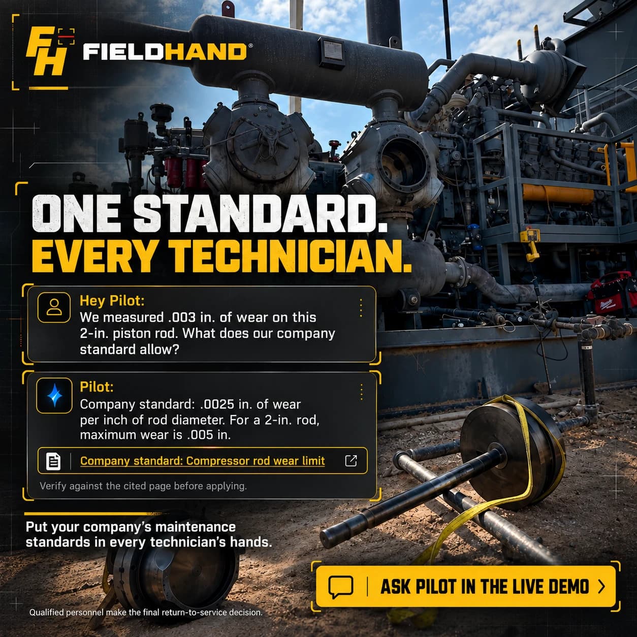 One standard, every technician — Pilot cites the company rod-wear standard