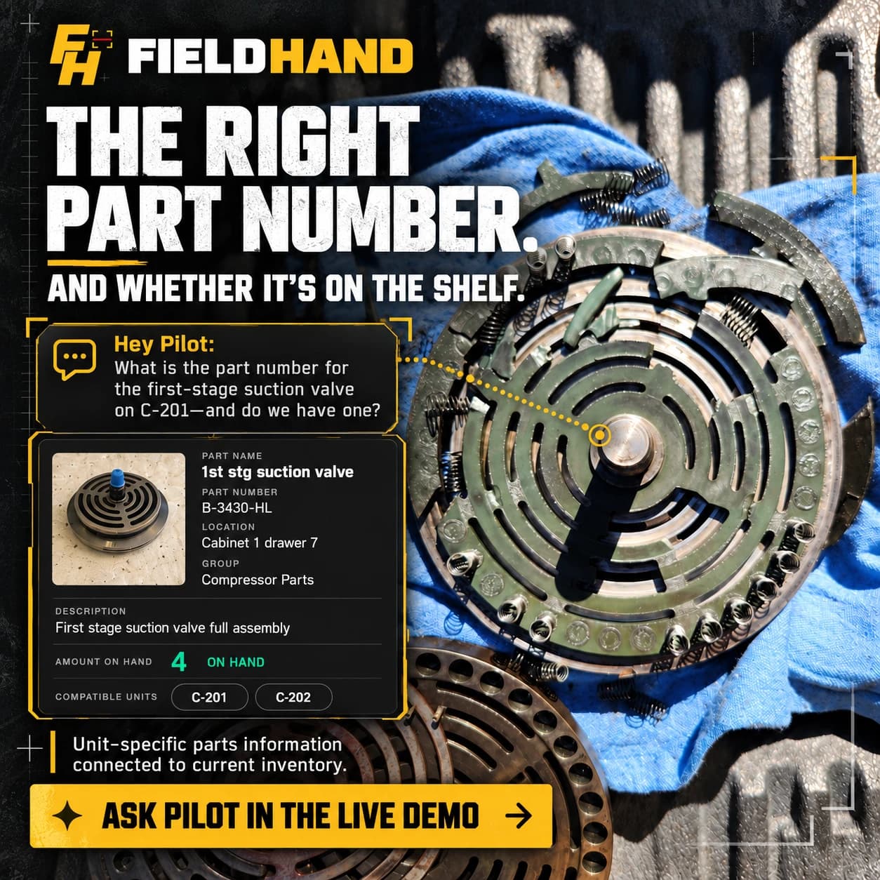 The right part number, and whether it's on the shelf